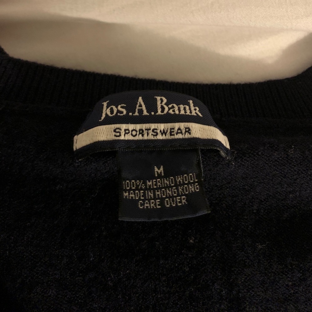 Jos a bank merino wool navy sweater